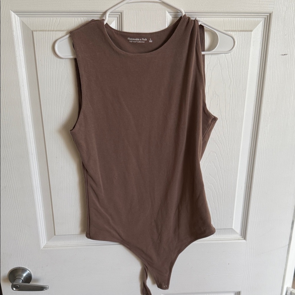 Abercrombie & Fitch Taupe Sleeveless Bodysuit